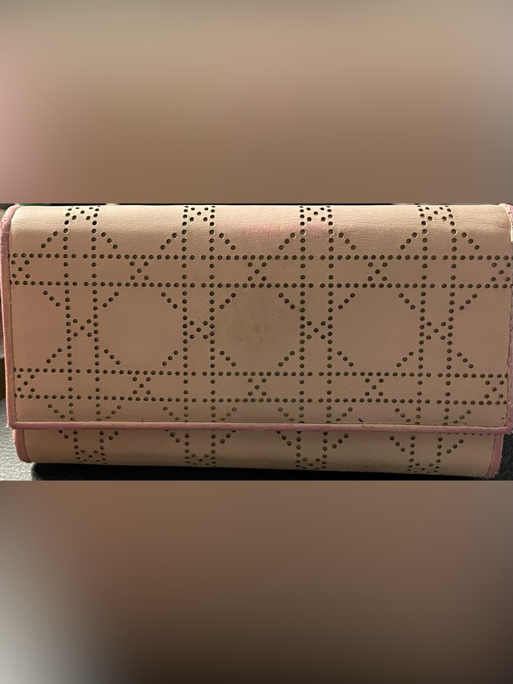 Dior Pink Perforated Leather Wallet - Designer Style